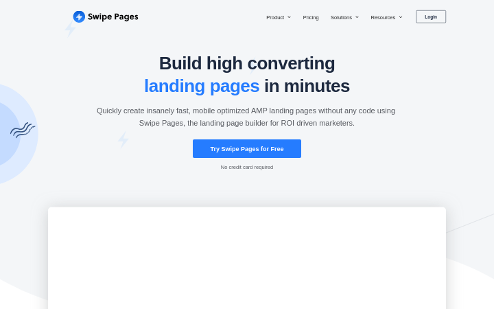 Screenshot of the Swipe Pageswebsite